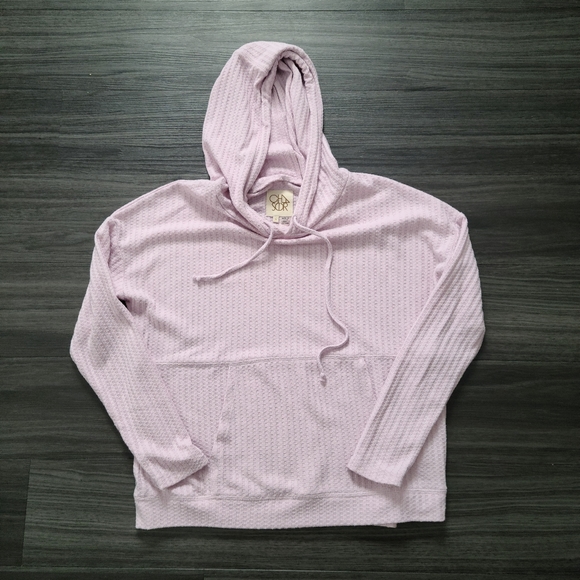 Chaser Tops - Chaser Oversized Waffle Hoodie Size Small